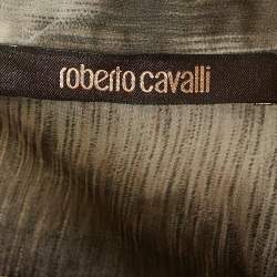 Pre Owned Roberto Cavalli Brown Animal Print Silk Sheer Shirt S
