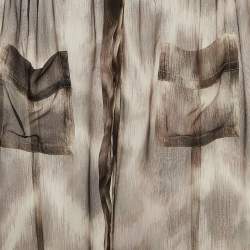 Pre Owned Roberto Cavalli Brown Animal Print Silk Sheer Shirt S