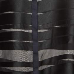 Pre Owned Roberto Cavalli Black Stripe Silk Blend Sheer Shirt S