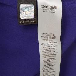 Pre Owned Roberto Cavalli Purple Embellished Silk Kaftan Maxi Dress M