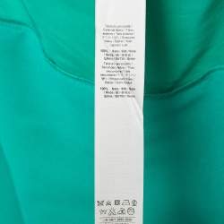 Pre Owned Roberto Cavalli Green Beads Embellished Silk Lace Up Maxi Kaftan M