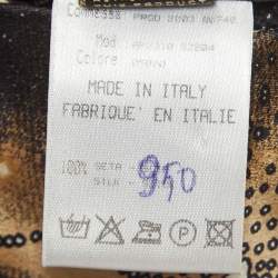 Pre Owned Roberto Cavalli Black Constellation Print Silk Flared Midi Skirt S