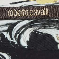 Pre Owned Roberto Cavalli Multicolor Printed Jersey Flared Maxi Skirt M