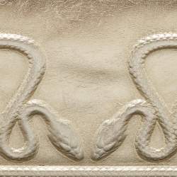 Pre Owned Roberto Cavalli Gold Snake Embossed Leather Clutch