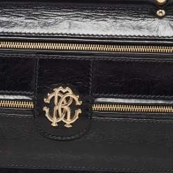 Roberto Cavalli Black Leather Diva Top Handle Bag