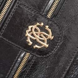 Roberto Cavalli Black Leather Diva Top Handle Bag