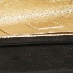 Pre Owned Roberto Cavalli Black Suede Studded Long Chain Clutch