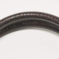 Pre Owned Roberto Cavalli Beige/Brown Leopard Calfhair and Croc Embossed Leather RC Logo Hobo