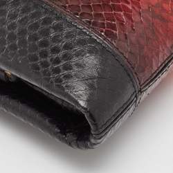 Roberto Cavalli Multicolor Snakeskin Frame Wristlet Chain Clutch
