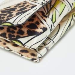 Roberto Cavalli Multicolor Printed Fabric Chain Clutch