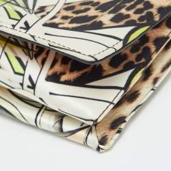 Roberto Cavalli Multicolor Printed Fabric Chain Clutch