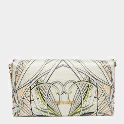 Roberto Cavalli Multicolor Printed Fabric Chain Clutch
