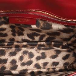 Roberto Cavalli Burgundy/Black Watersnake Top Handle Bag