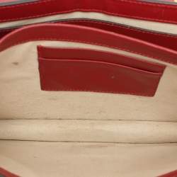 Roberto Cavalli Red Leather RC Monogram Flap Chain Bag