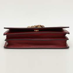 Roberto Cavalli Red Leather RC Monogram Flap Chain Bag