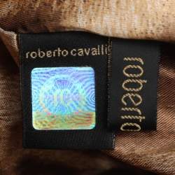 Pre Owned Roberto Cavalli Multicolor Python and Canvas Tassel Shoulder Bag