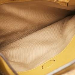 Roberto Cavalli Yellow Leather and Python Lion Logo Tote