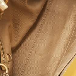 Roberto Cavalli Yellow Leather and Python Lion Logo Tote