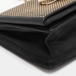 Roberto Cavalli Black Leather Chain Clutch
