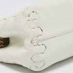Roberto Cavalli White Leather Chain Shoulder Bag