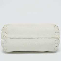 Roberto Cavalli White Leather Chain Shoulder Bag