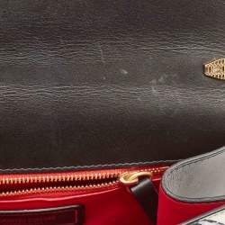 Roberto Cavalli Blue Printed Leather Hera Shoulder Bag
