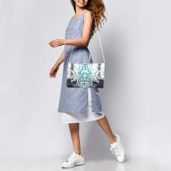 Roberto Cavalli Multicolor Printed Satin Chain Clutch