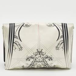 Roberto Cavalli Multicolor Printed Satin Chain Clutch