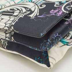 Roberto Cavalli Multicolor Printed Satin Chain Clutch