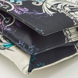 Roberto Cavalli Multicolor Printed Satin Chain Clutch