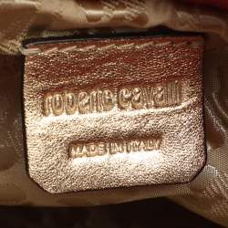 Pre Owned Roberto Cavalli Pink Croc Embossed Leather Hobo