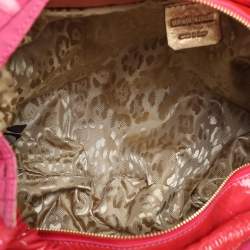 Pre Owned Roberto Cavalli Pink Croc Embossed Leather Hobo