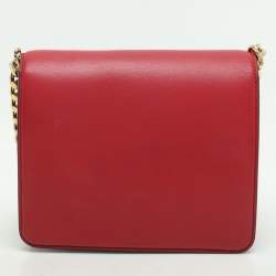 Roberto Cavalli Red/Black Leather Embellished Shoulder Bag