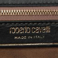 Roberto Cavalli Red/Black Leather Embellished Shoulder Bag