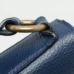 Pre Owned Roberto Cavalli Blue Leather Bucket Bag