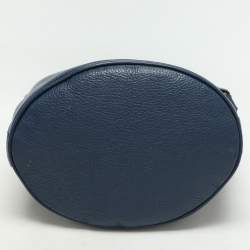 Pre Owned Roberto Cavalli Blue Leather Bucket Bag