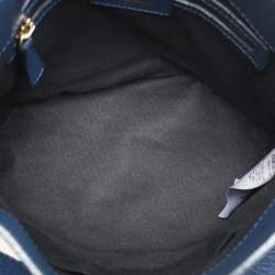 Pre Owned Roberto Cavalli Blue Leather Bucket Bag