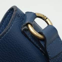 Pre Owned Roberto Cavalli Blue Leather Bucket Bag