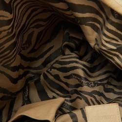 Pre Owned Roberto Cavalli Multicolor Printed Satin Feather Trimmed Shoulder Bag