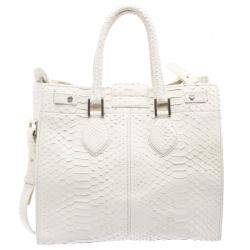 Roberto Cavalli Off White Python Florence Tote