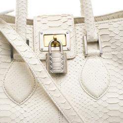 Roberto Cavalli Off White Python Florence Tote