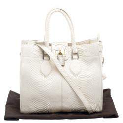 Roberto Cavalli Off White Python Florence Tote