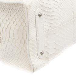Roberto Cavalli Off White Python Florence Tote
