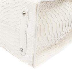 Roberto Cavalli Off White Python Florence Tote
