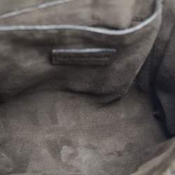 Pre Owned Roberto Cavalli Dark Brown/White Suede, Snakeskin and Crocodile Fringe Crossbody Bag