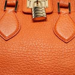 Pre Owned Roberto Cavalli Orange Leather Florence Tote