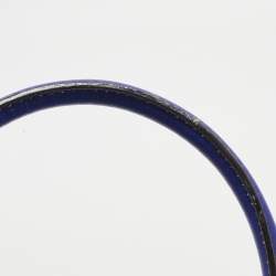 Pre Owned Roberto Cavalli Royal Blue Leather Logo Zip Satchel