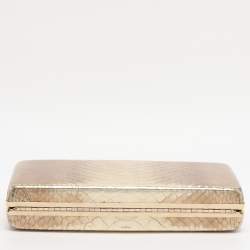 Pre Owned Roberto Cavalli Gold Python Embossed Leather Box Chain Clutch