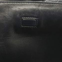 Pre Owned Roberto Cavalli Black/Cream Watersnake and Leather RC Flap Tote