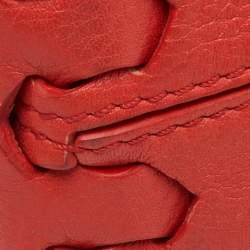 Pre Owned Roberto Cavalli Bright Red Leather Regina Chain Shoulder Bag